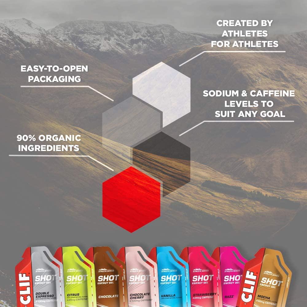 CLIF SHOT - Energy Gels - 8 Flavor Variety Pack - Fast Carbs for Energy - High Performance and Endurance - Fast Fuel for Cycling and Running (1.2 Ounce Packet, 8 Count)