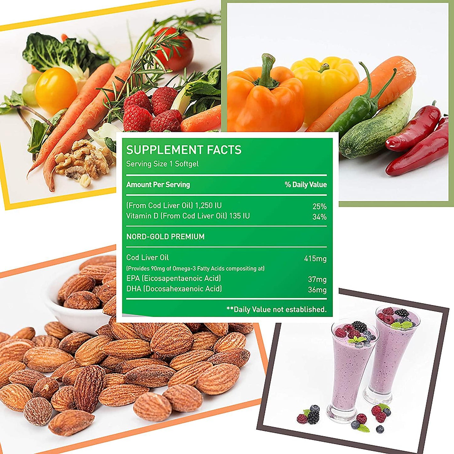 COD Liver Oil | 100 Softgels | Natural Source of Omega 3 Fatty Acids | 100% Organic Capsules | Triple Strength | Best Immune Health, Healthy Bones and Muscles Dietary Supplement | (100 Softgels)