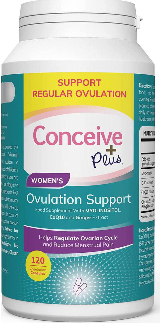 CONCEIVE PLUS Myo-Inositol and D-Chiro Inositol | 30-Day Supply | Optimal 40:1 Ratio | Folic Acid | PCOS | Healthy Hormone Balance and Ovarian Support for Women Supplement (120 Capsules)