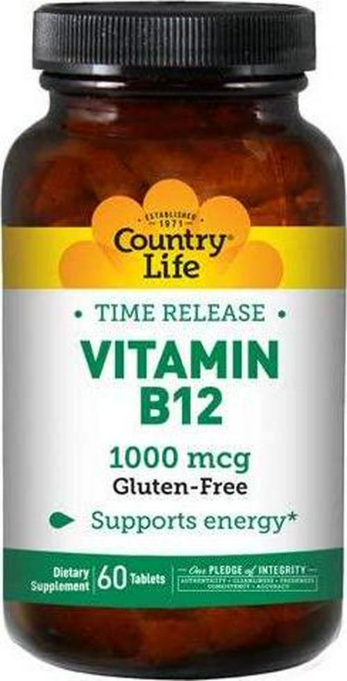COUNTRY LIFE Vitamins Vitamin B-12,1000 MCG,TR, 60 TAB