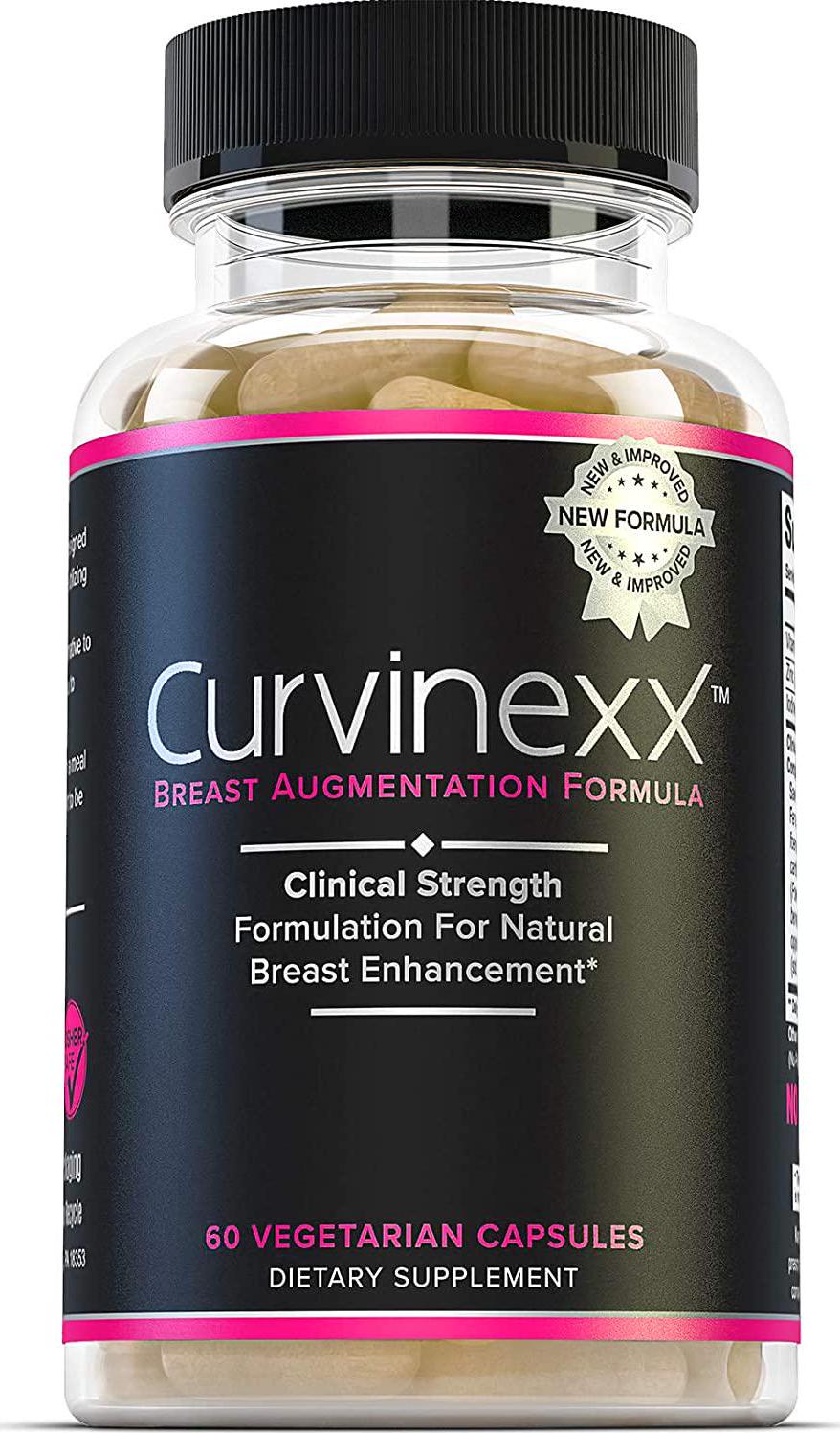 CURVINEXX - Natural Breast Enhancement Supplement | Lift, Firm and Improve Your Bust Naturally | Safe and Effective Vitamins for Rounder, Fuller, More Firm Breasts | 1 Bottle, 60 Vegetarian Capsules