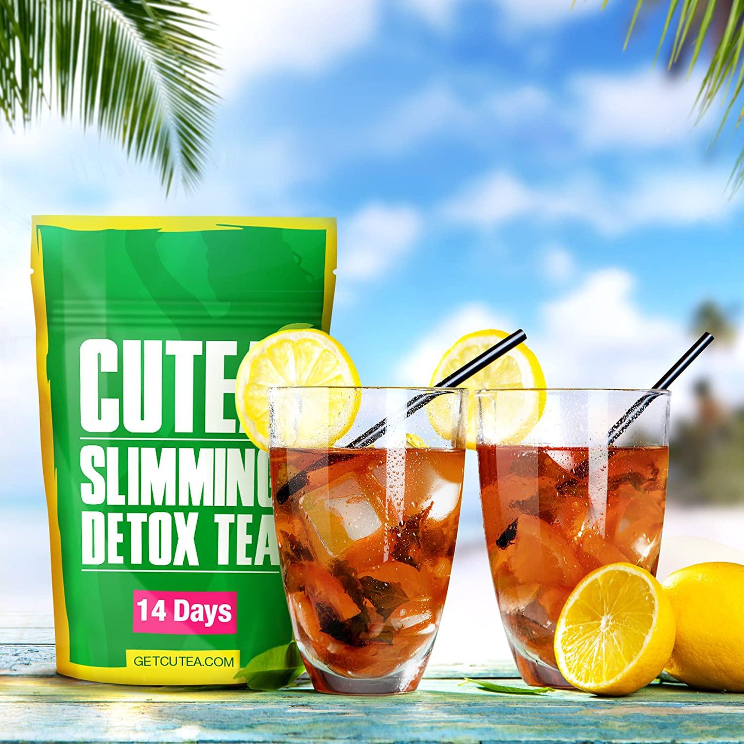CUTEA Detox Tea for Weight Loss and Belly Fat - Herbal Tea for Bloating Relief, Metabolism Booster, Appetite Suppressant and Flat Stomach - 14 Day Teatox
