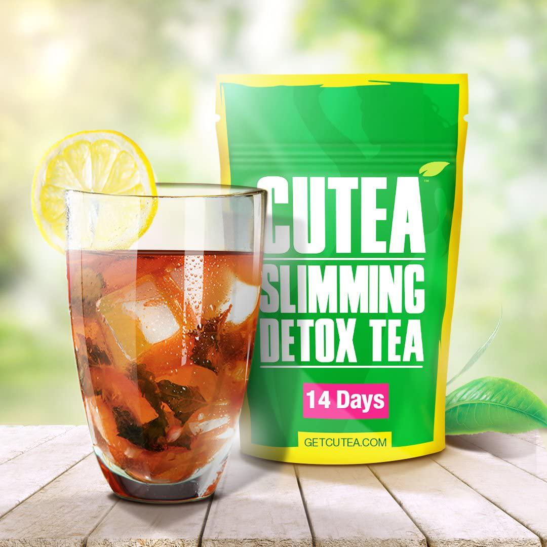 CUTEA Detox Tea for Weight Loss and Belly Fat - Herbal Tea for Bloating Relief, Metabolism Booster, Appetite Suppressant and Flat Stomach - 14 Day Teatox