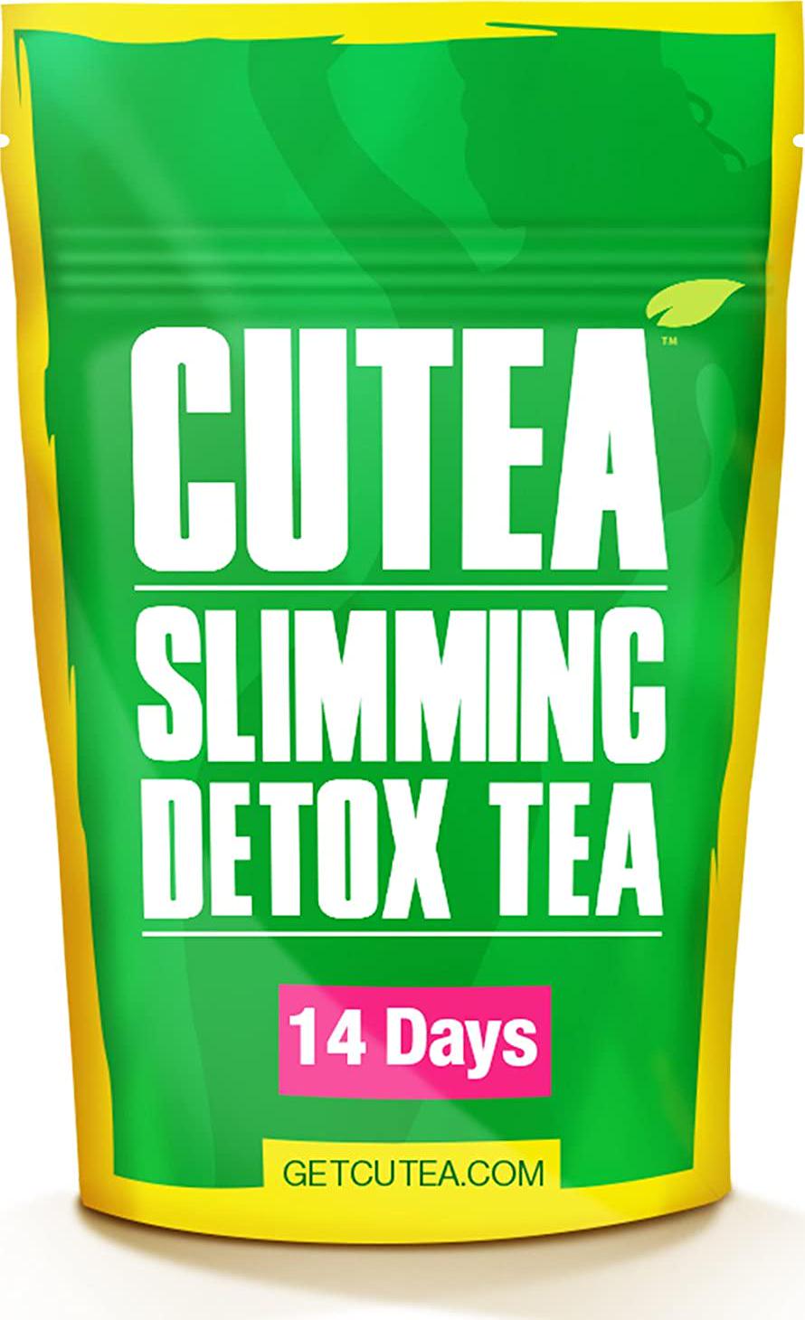 CUTEA Detox Tea for Weight Loss and Belly Fat - Herbal Tea for Bloating Relief, Metabolism Booster, Appetite Suppressant and Flat Stomach - 14 Day Teatox