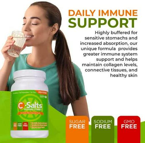 C-Salts Buffered Vitamin C Powder (1000mg - 4000mg), 43+ Servings, 0.5 lbs (8oz)