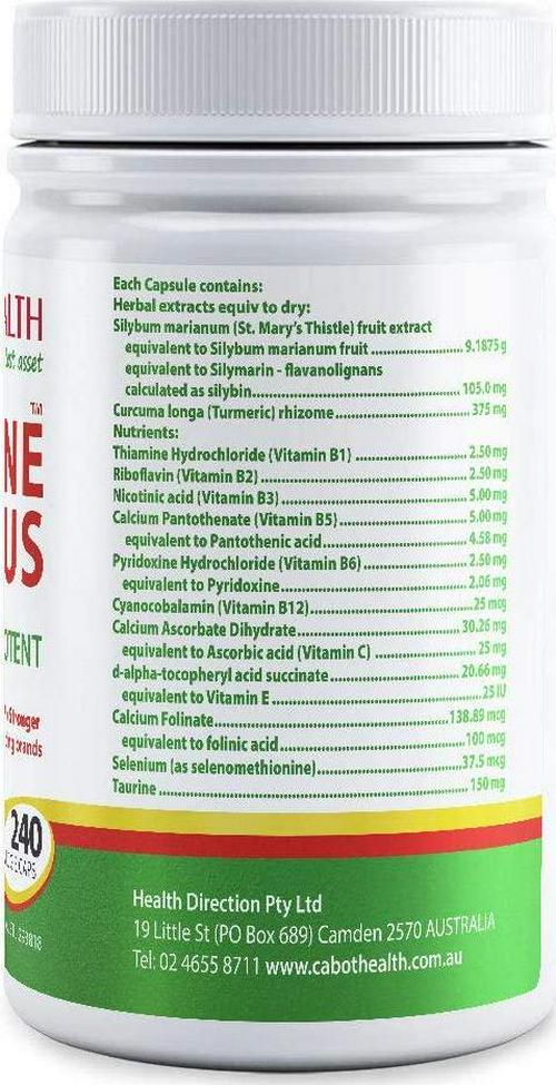 Cabot Health LivaTone Plus Ultra Potent 240 Vegetable Capsules