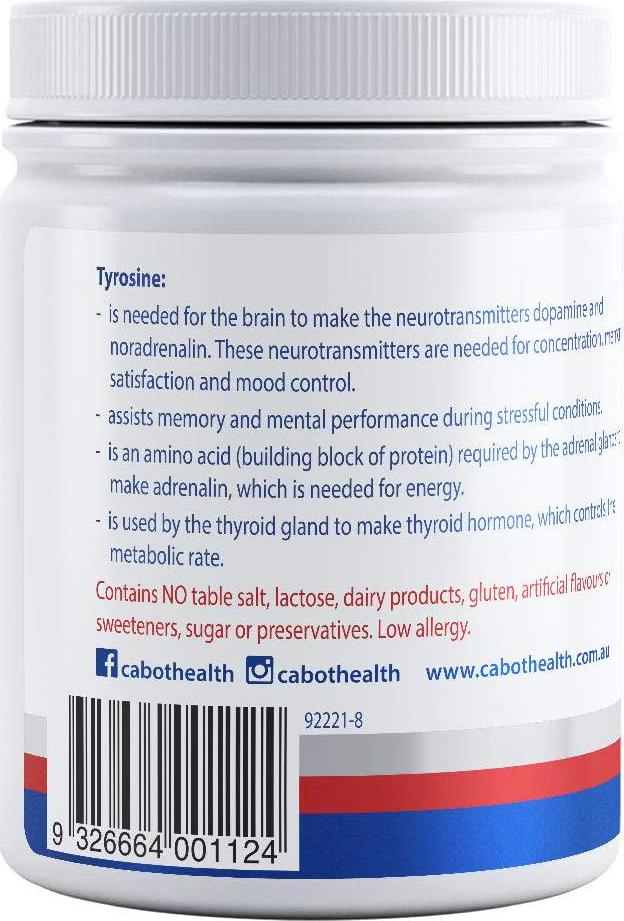 Cabot Health Tyrosine Pure Mood Food, 125 Grams