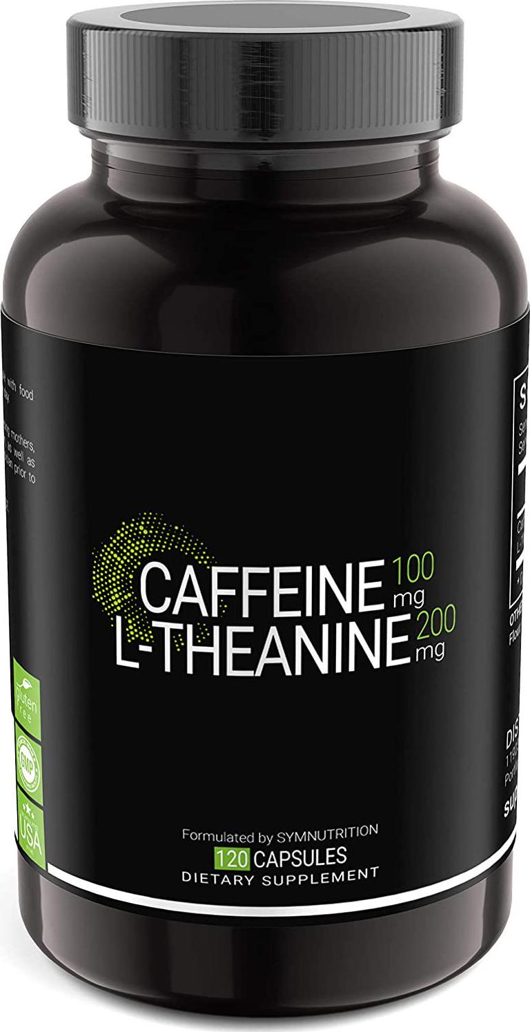 Caffeine 100mg, L-Theanine 200mg 120 Count (V-Capsules) / 120 Servings: Manufactured in a cGMP-Registered Facility in USA; Vegan and Gluten Free