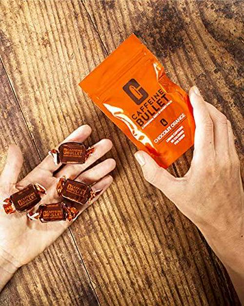 Caffeine Bullet 16 Caffeine Gummies for Adults. Each 85mg Caffeine Chocolate Orange Energy Chews: - Faster Kick Than Running gels for a mid-Race, Cycling Caffeinated, chewable Energy Boost