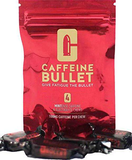 Caffeine Bullet 4 Mint Caffeine Candies = 400mg Caffeine Kick, Faster Than Energy gels and Cycling Chews for a mid-Race Endurance Sports and Gaming Caffeinated Energy Boost