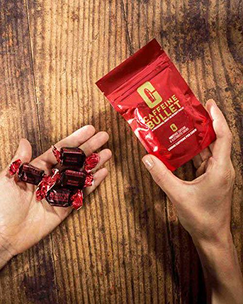 Caffeine Bullet 4 Mint Caffeine Candies = 400mg Caffeine Kick, Faster Than Energy gels and Cycling Chews for a mid-Race Endurance Sports and Gaming Caffeinated Energy Boost