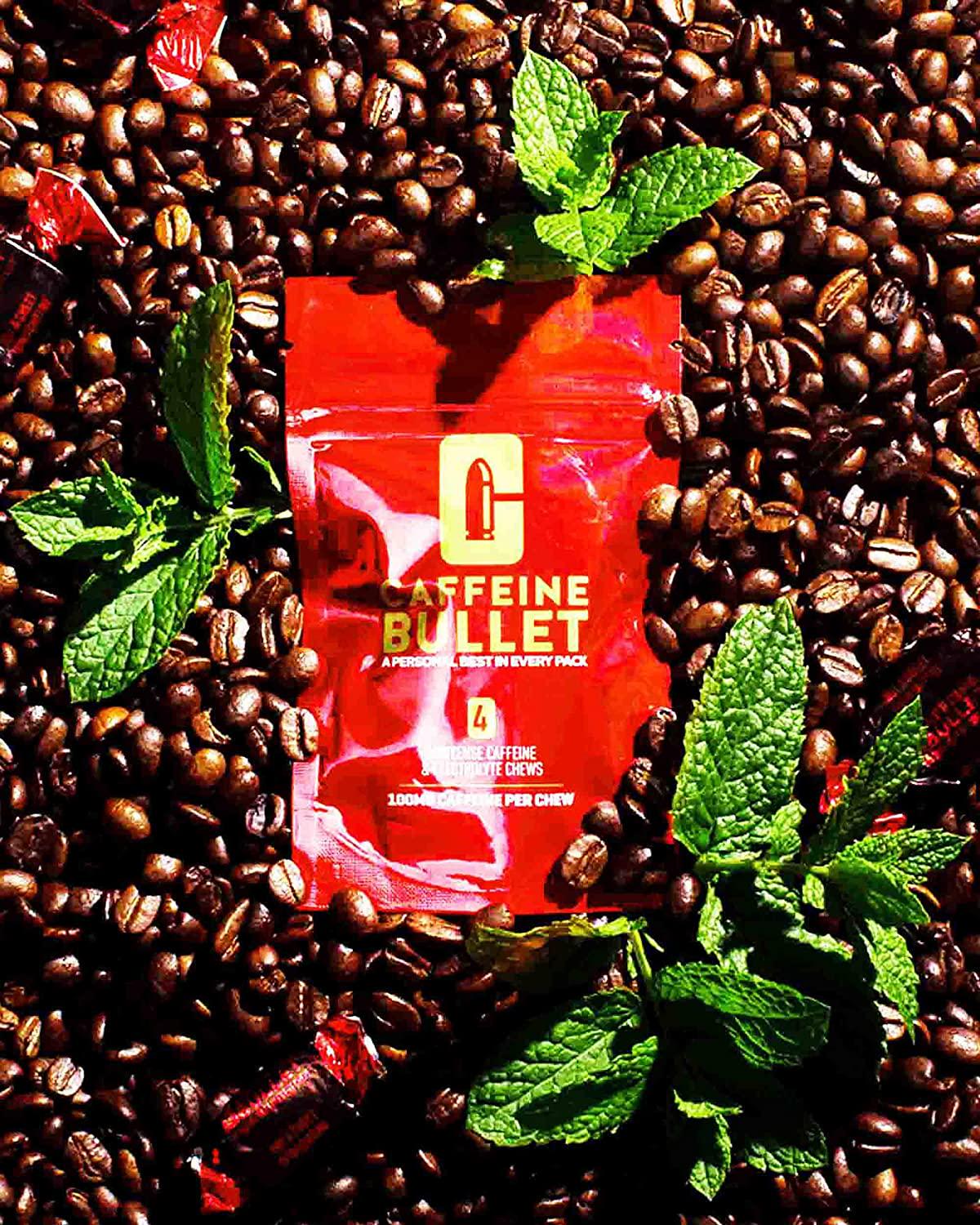 Caffeine Bullet Mint Energy Chews *40 – Faster Boost Than Gels, Tablets and Gum. 100mg Caffeine - Sport Science for Running, Cycling, Gaming and Pre Workout Endurance Kick.