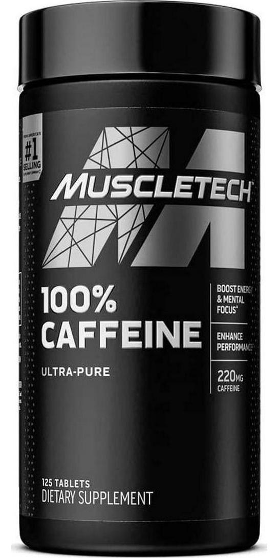 Caffeine Pills | MuscleTech 100% Caffeine Energy Supplements | PreWorkout Mental Focus + Energy Supplement | 220mg of Pure Caffeine | Sports Nutrition Endurance and Energy, 125 Count (Package may vary)