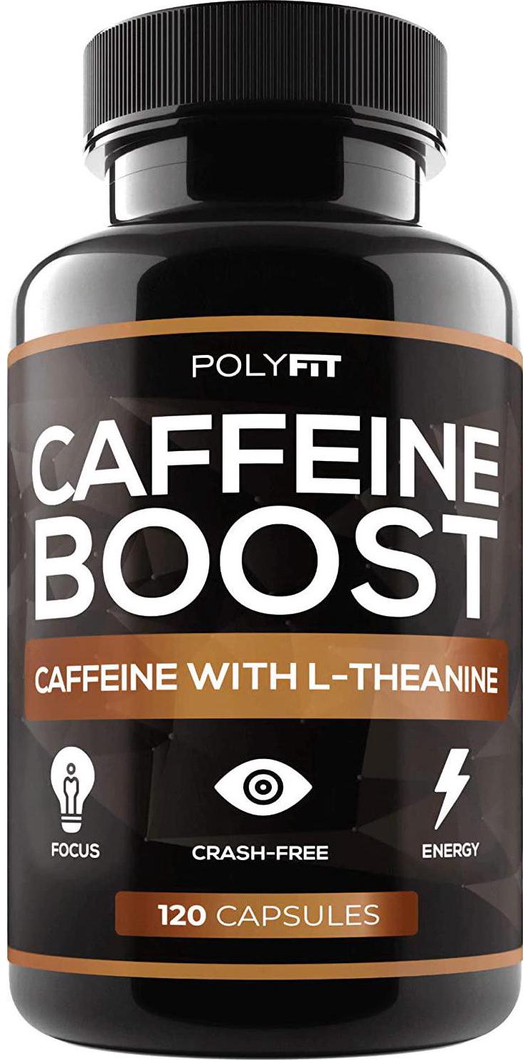 Caffeine Pills with L-Theanine - 120 Capsules - Energy and Focus Supplement - 100mg Caffiene and 200 mg LTheanine Per Serving