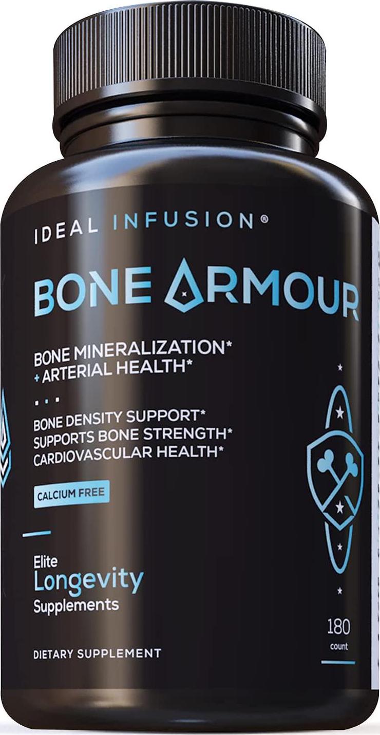 Calcium Free Bone Density Support: Bamboo Silica and Marine Magnesium for Bone Flexibility, Mineralization and Hip Joint Health - Vegan Vitamin D3, K1, K2 for Arterial Health (60 Servings)