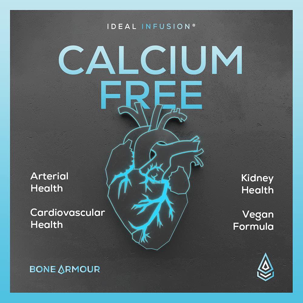 Calcium Free Bone Density Support: Bamboo Silica and Marine Magnesium for Bone Flexibility, Mineralization and Hip Joint Health - Vegan Vitamin D3, K1, K2 for Arterial Health (60 Servings)