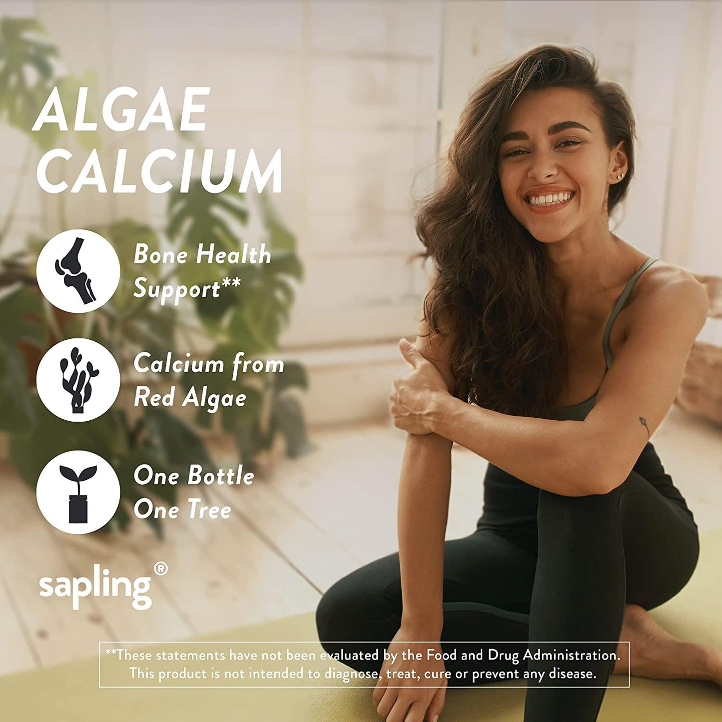 Calcium Supplement - Whole Food with Vitamin K2 and D3, Magnesium, Zinc, Boron, Mineral Complex. Sourced Sustainably from Red Algae. for Bone Strength and Support. Non-GMO and Vegan 90 Capsules.