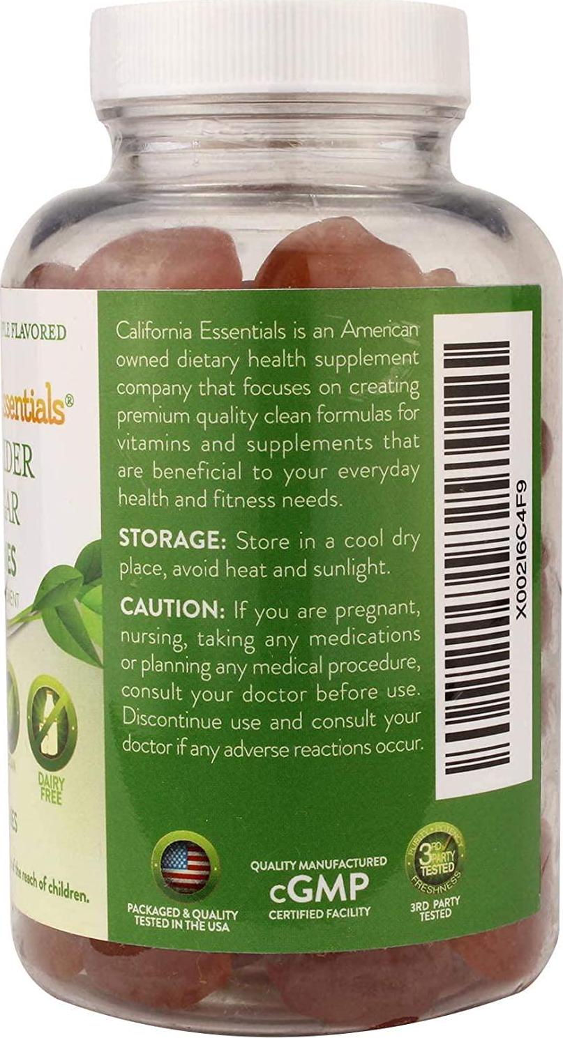 California Essentials Apple Cider Gummies | Supplements for Adult Immune Health Support, Maximum Strength | Detox with Pomegranate and Beet Juice| Vegan, Gluten and Dairy-Free 60 ACV Gummies
