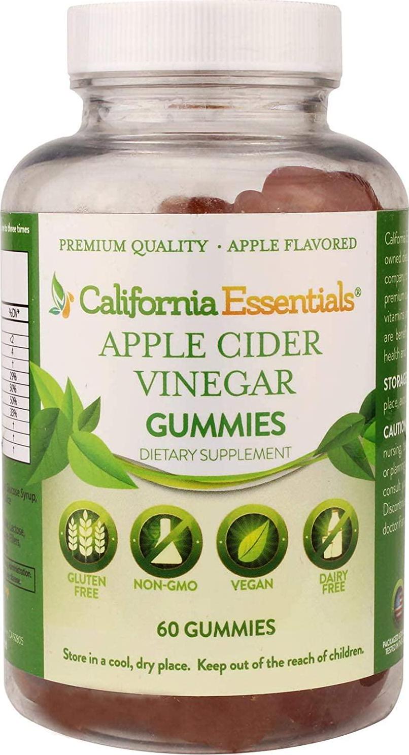 California Essentials Apple Cider Gummies | Supplements for Adult Immune Health Support, Maximum Strength | Detox with Pomegranate and Beet Juice| Vegan, Gluten and Dairy-Free 60 ACV Gummies
