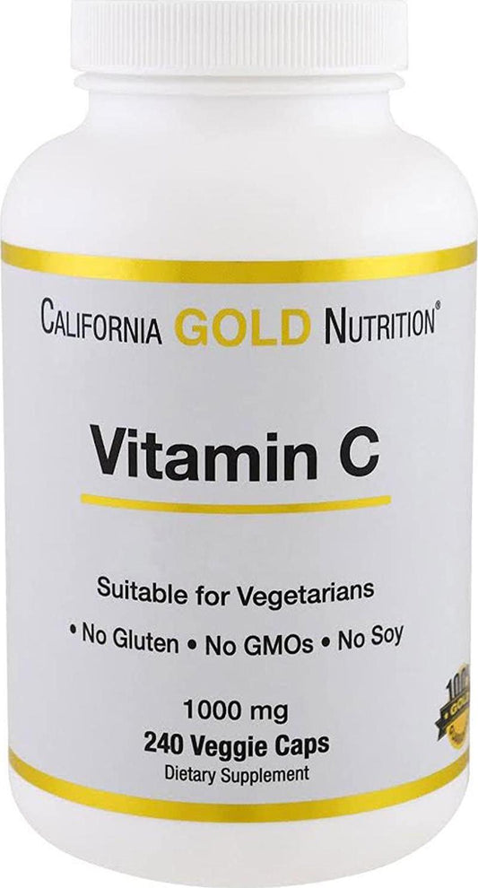 California Gold Nutrition Gold C Vitamin C 1 000 mg 240 Veggie Capsules