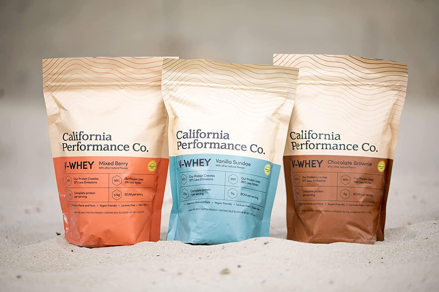 California Performance Co. V-Whey Animal-Free Protein Powder, Vegan Friendly, Up to 23g Protein Per Serving Per Serving (Chocolate Brownie)