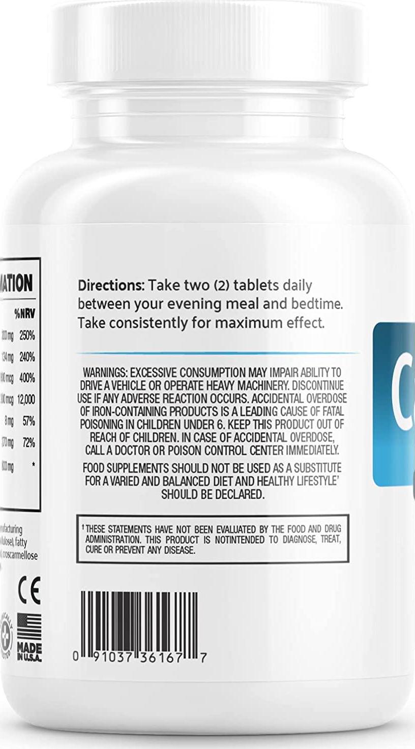 Calm Legs Natural for Natural Itching, Crawling, Tingling and Agitated Leg with Iron, Magnesium, and Valerian Root (60 Tablets)…