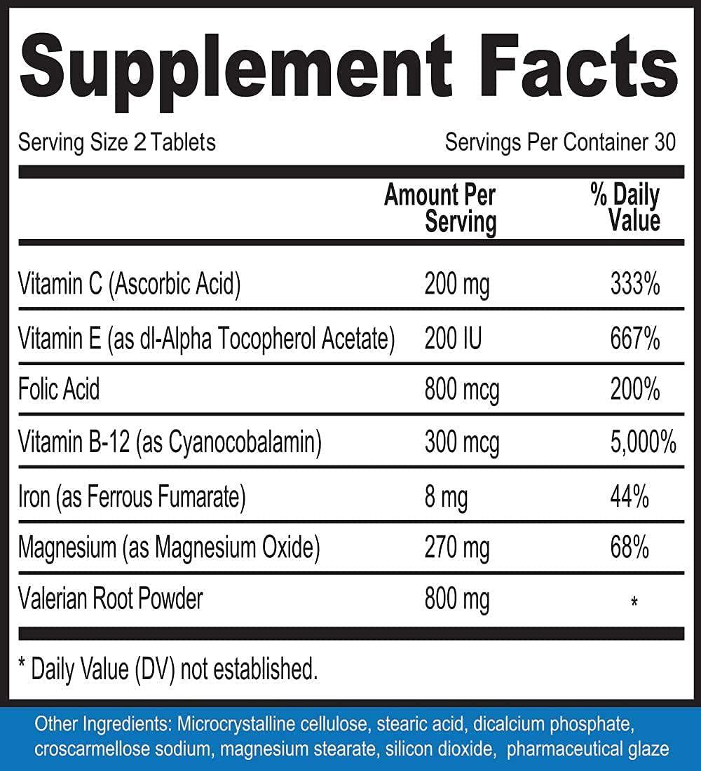 Calm Legs Natural for Natural Itching, Crawling, Tingling and Agitated Leg with Iron, Magnesium, and Valerian Root (60 Tablets)…