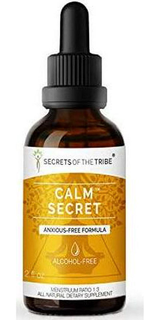 Calm Secret Alcohol-Free Liquid Extract, Organic Herbs (Brahmi, Valerian, Passionflower) Tincture Supplement (2 FL OZ)
