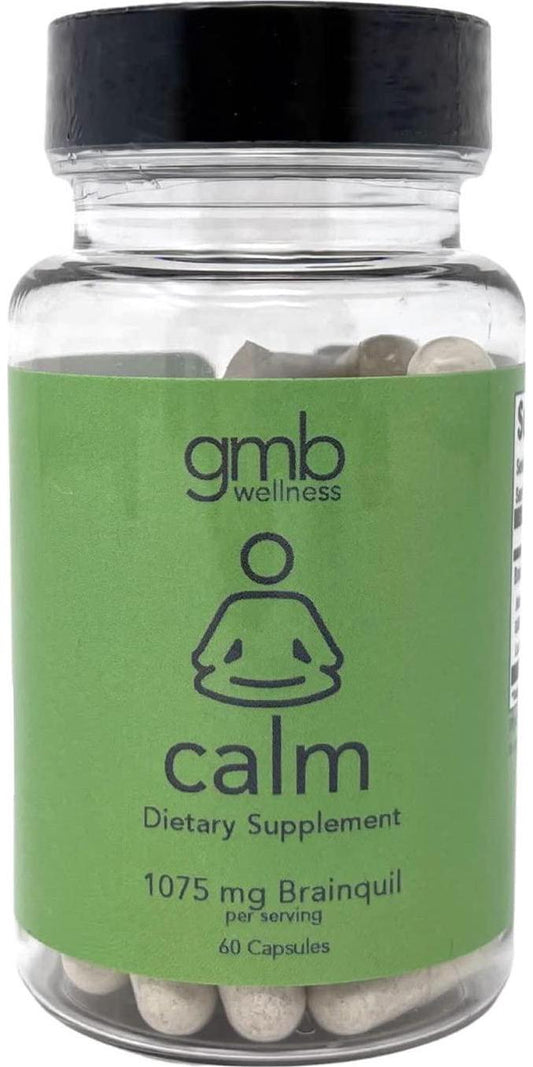 Calm: Stress Management and Anxiety Support Supplement, Maintain Your Daily Performance and Improve Your Mood, 60 Capsules (2 per Day)