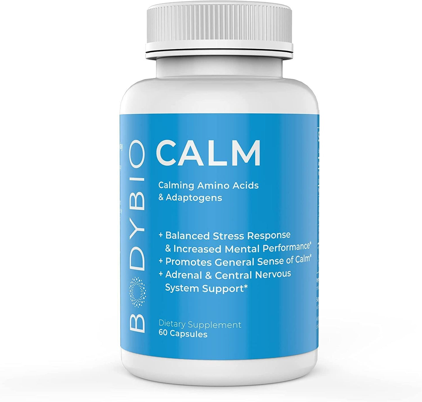 Calm - Stress Relief Supplement 60 Capsules | Mood Booster | Rhodiola + Taurine |Central Nervous System Support | Calming Amino Acids and Adaptogens |Stress Relief and Everyday Calm by BodyBio