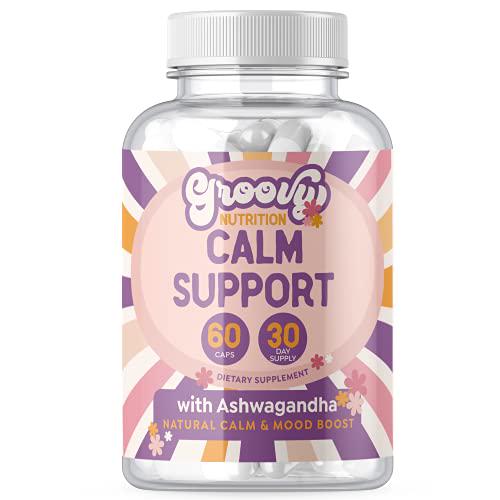 Calm Supplements for Mood Boost, Natural Calm with 5HTP, Ashwagandha Extract, GABA 60 Non GMO Happy Pills and Serotonin Supplement