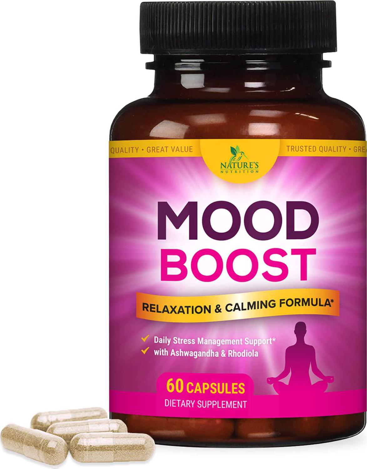 Calm Support Supplement - 1000mg Herbal Formula with 28 Powerful Ingredients Including Ashwagandha, L-Theanine, and GABA - for Natural Calm, Mood Support, Stress Support, and Relaxation - 60 Capsules