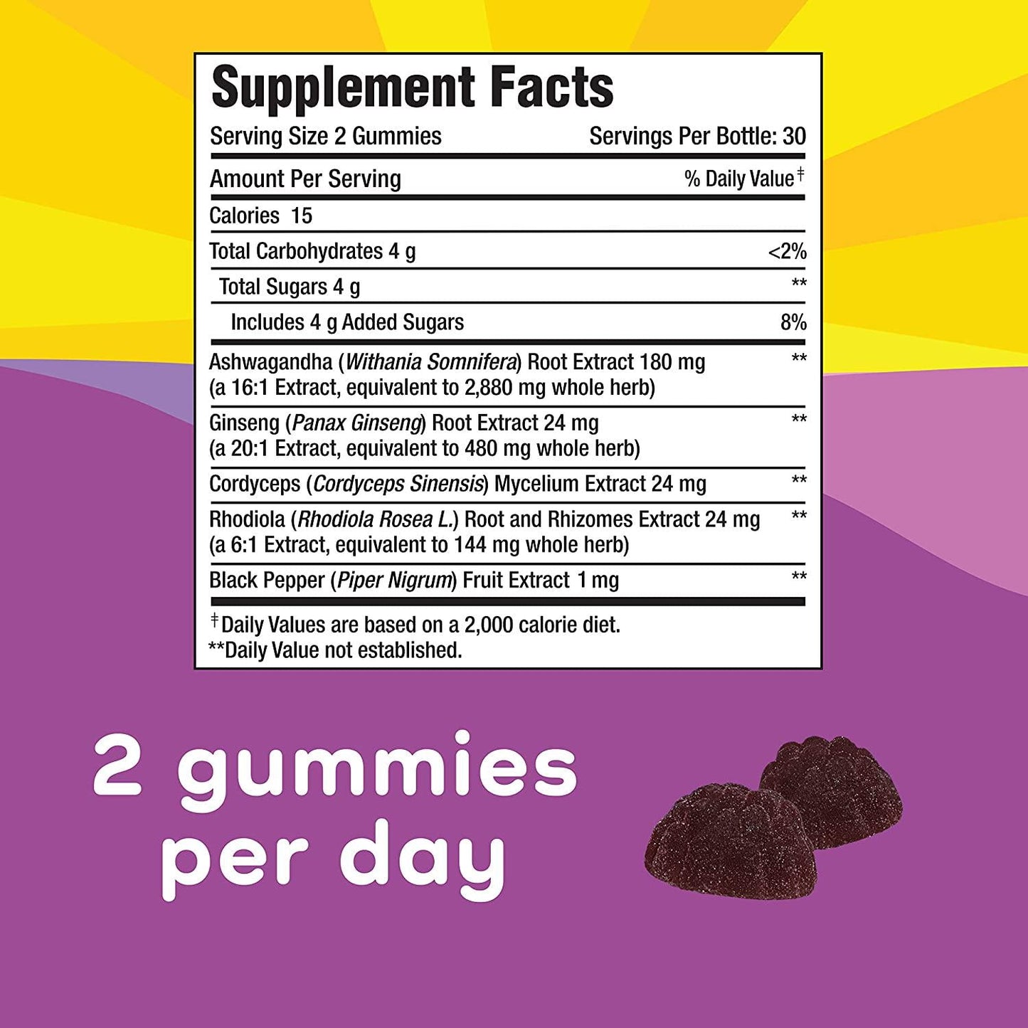 Calmable Stress Relief for Women - Feel Happy, Calm, Focused and Relaxed and the most vibrant you - with Ashwagandha, Ginseng, Cordyceps, Rhodiola - Anti Stress Support Vitamin Supplement - 60 Gummies