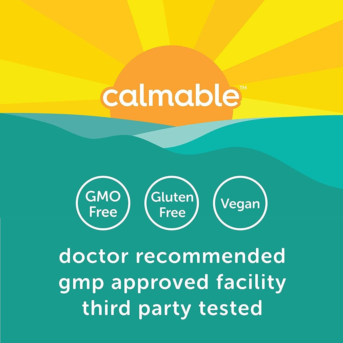 Calmable Stress Relief for Teens - Feel Happy, Calm, Focused and Relaxed and The Most Vibrant You - with Zinc, Ashwagandha, and Saw Palmetto - Anti Stress Support Vitamin Supplement - 60 Gummies