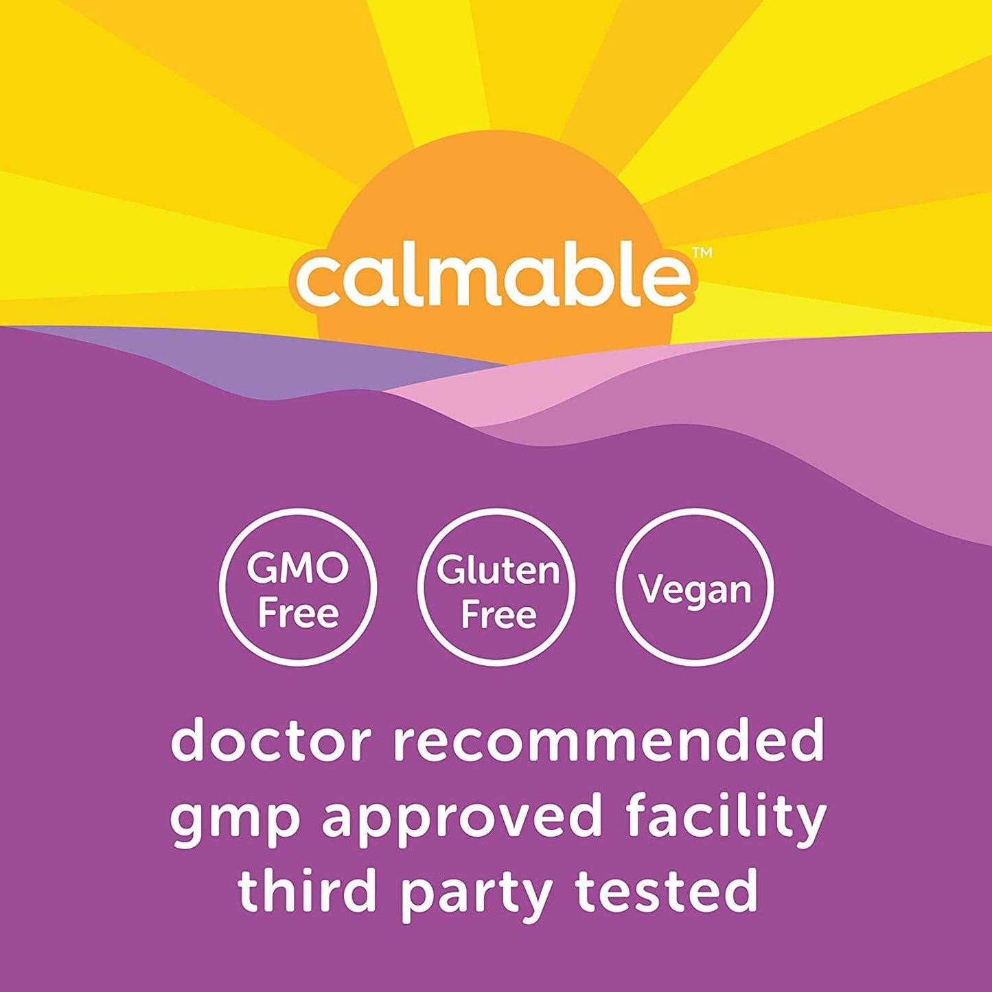 Calmable Stress Relief for Women - Feel Happy, Calm, Focused and Relaxed and the most vibrant you - with Ashwagandha, Ginseng, Cordyceps, Rhodiola - Anti Stress Support Vitamin Supplement - 60 Gummies