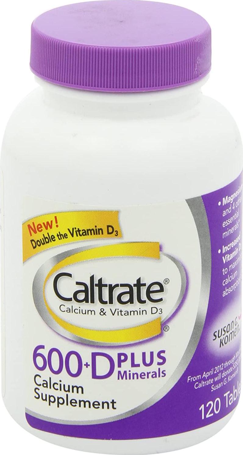 Caltrate Calcium and Vitamin D3 Supplement 600+D3 Plus Minerals Tablet, 600 mg (120 Count)