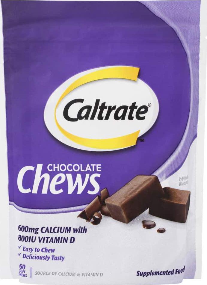 Caltrate Soft Chews, Chocolate, Multi 60 count, Pack of 60