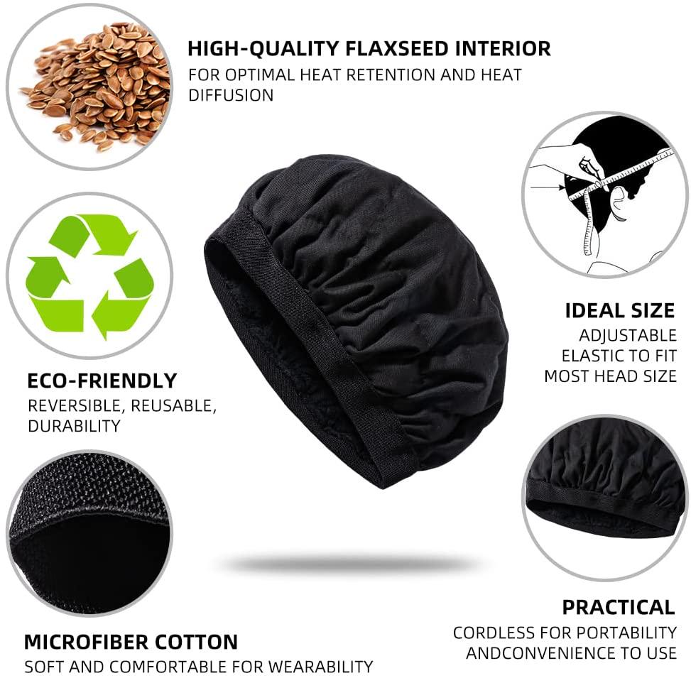 Camic Flaxseed Deep Conditioning Heat Cap Safe Microwave Hot Cap Treatment Steam Cap