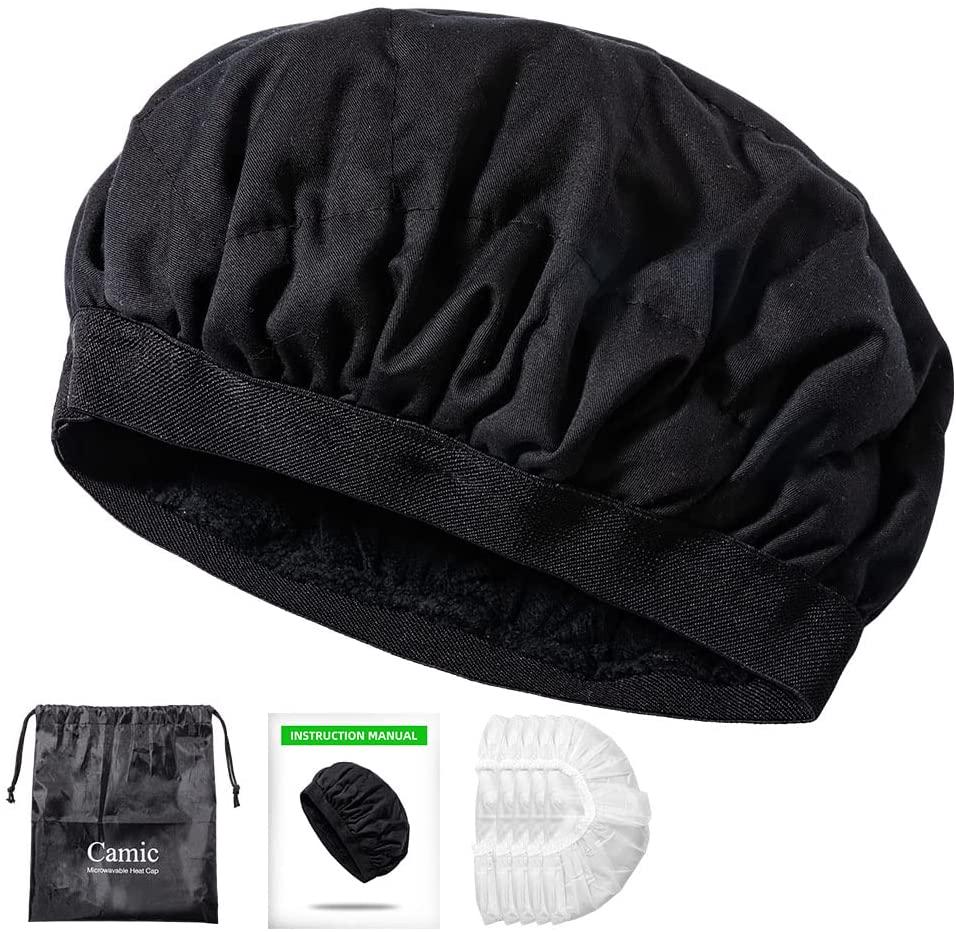 Camic Flaxseed Deep Conditioning Heat Cap Safe Microwave Hot Cap Treatment Steam Cap
