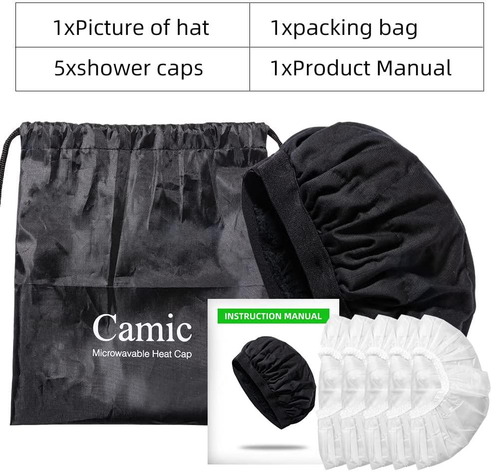 Camic Flaxseed Deep Conditioning Heat Cap Safe Microwave Hot Cap Treatment Steam Cap