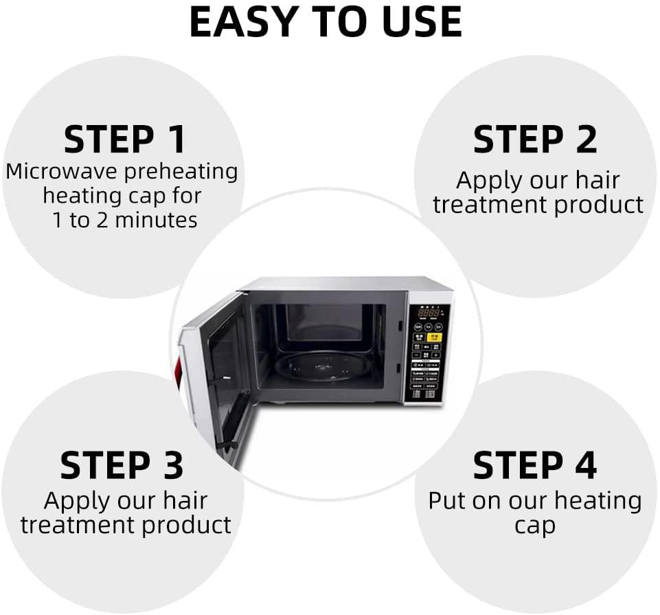 Camic Flaxseed Deep Conditioning Heat Cap Safe Microwave Hot Cap Treatment Steam Cap