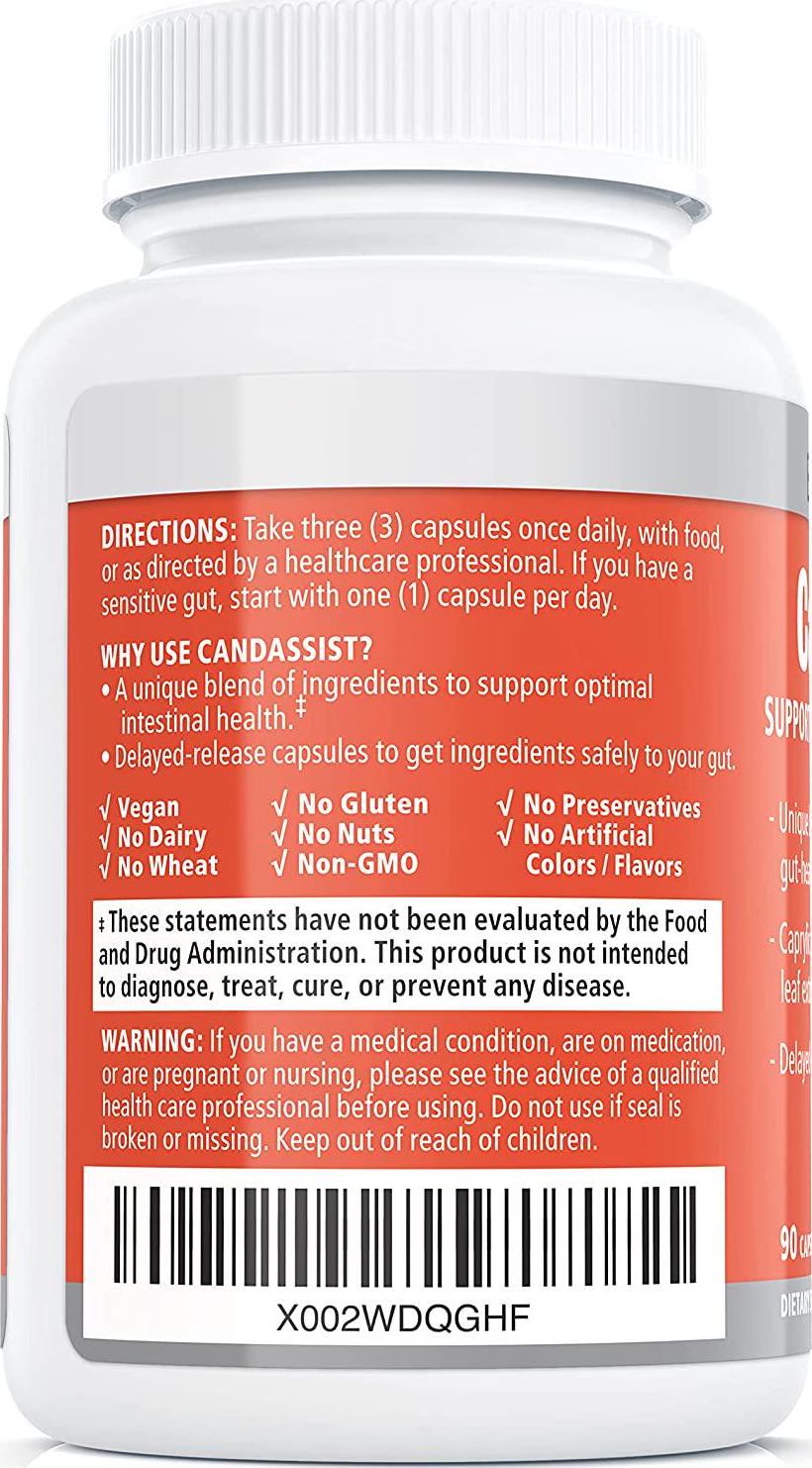 CandAssist by Balance ONE - Natural Cleanse and Detox Support - Caprylic Acid, Oregano, Berberine - for Women and Men - Delayed Release Capsules - Vegan, Non-GMO - 30 Day Supply