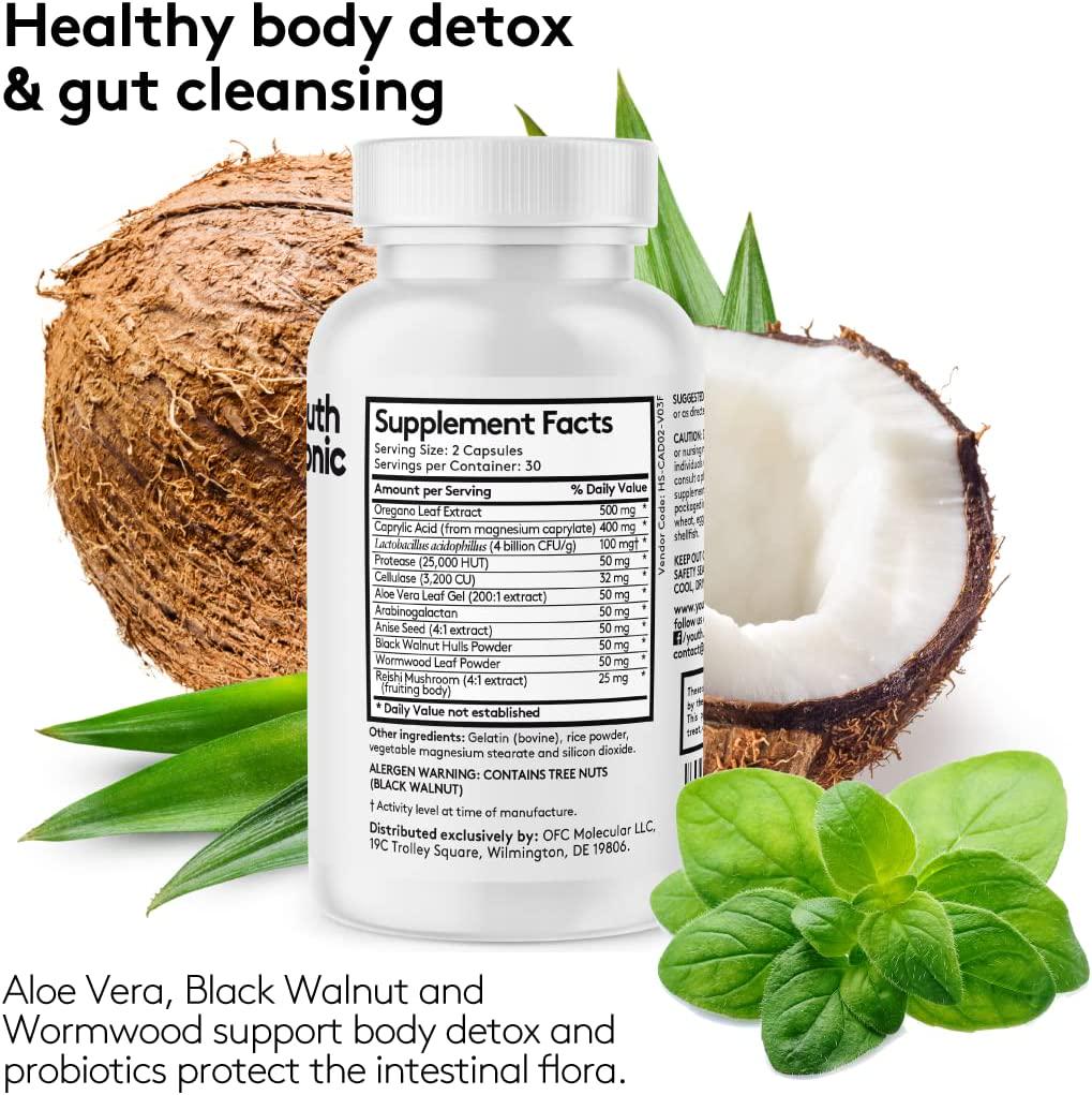 CandEase and Complete Detox Pills | Body Alkalise Restoring Normal Acidity Level | Digestive Balance and Gut Health Support | Cleanse Complex wIith More Probiotics Caprylic Acid Oregano Enzymes ACV