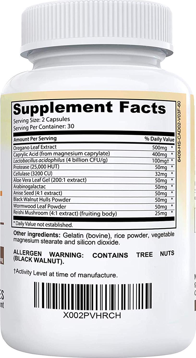 Candicel Women’s Balance Complex | 3-in-1 Extra Strength Intestinal Flora Support | Caprylic Acid, Oregano Oil, Digestive Enzymes and Probiotics | Women’s Health and Flora Balance | 60 Capsules