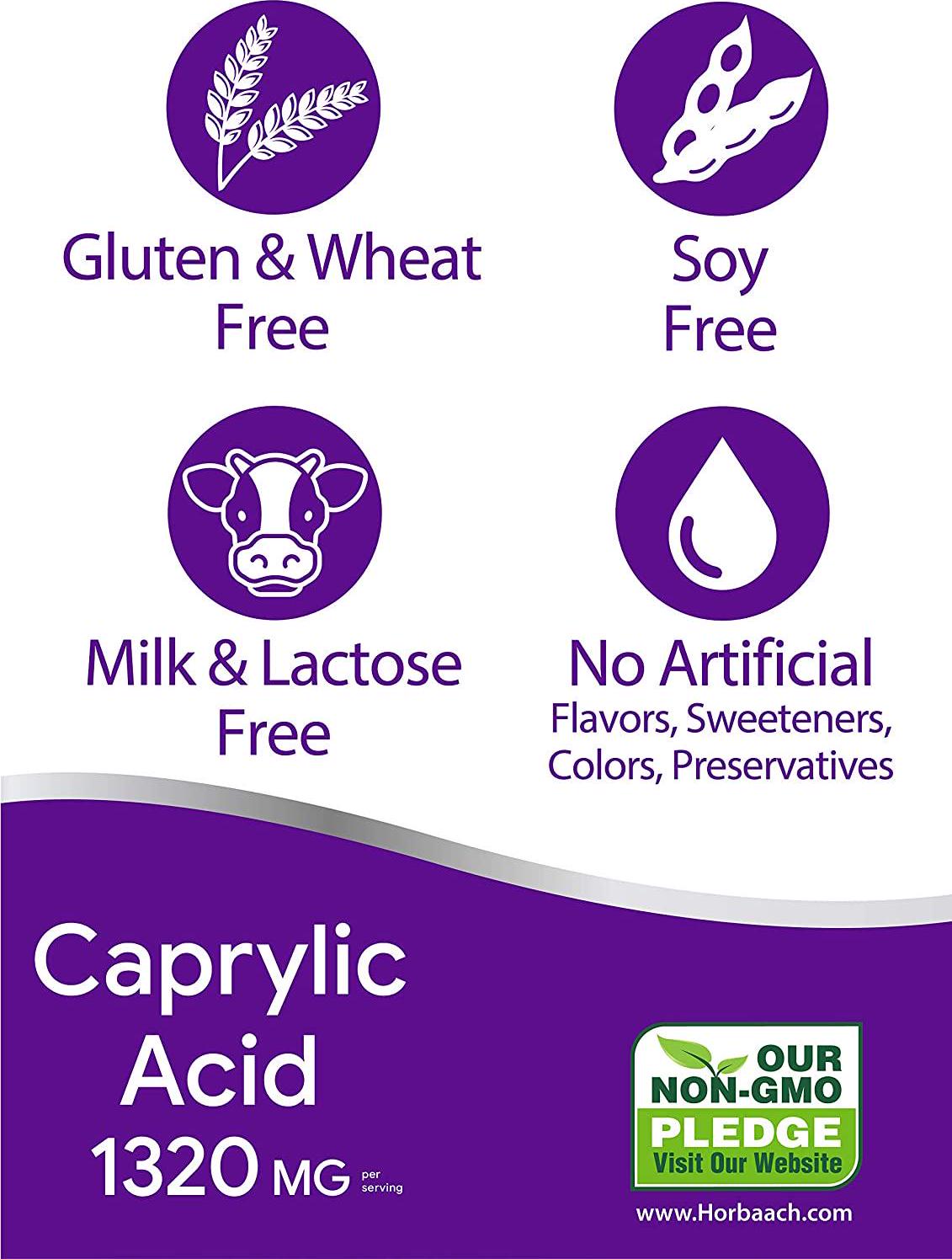 Caprylic Acid 1320 mg | 150 Softgel Capsules | from MCT Oil | Non-GMO, Gluten Free Supplement | by Horbaach