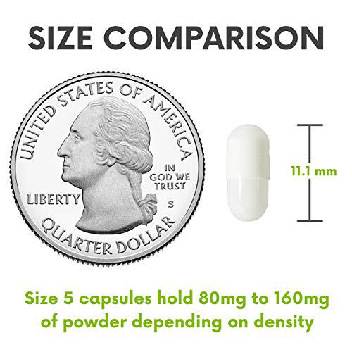 Capsules Express- Size 5 White Empty Gelatin Capsules - Kosher - Pure Gelatin Pill Capsule - DIY Powder Filling (1000)