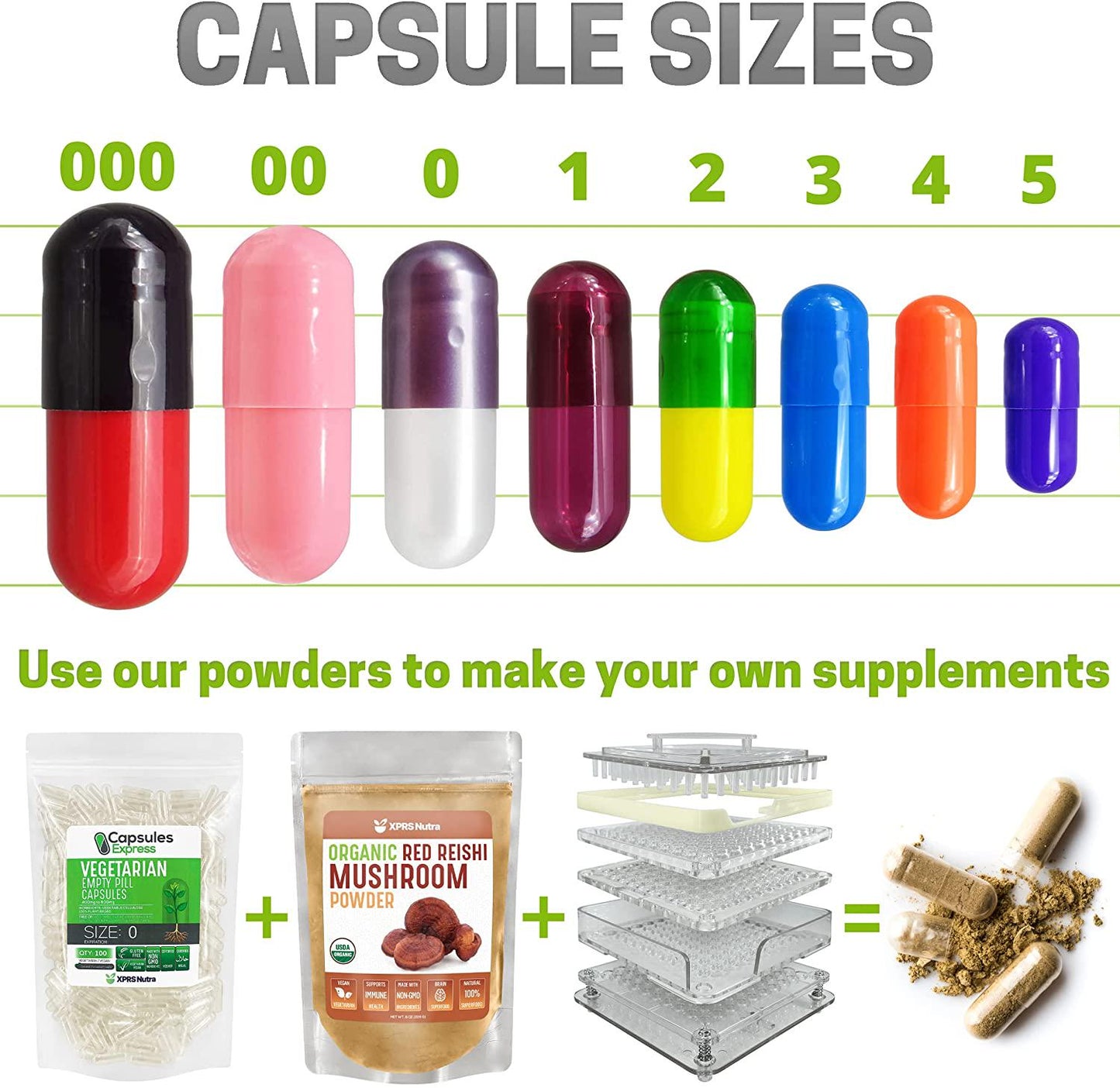 Capsules Express- Size 00 Clear Empty Vegan Capsules 100 Count - Kosher and Halal - Vegetarian/Vegetable Pill Capsule - DIY Powder Filling