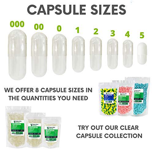 Capsules Express- Size 5 White Empty Gelatin Capsules - Kosher - Pure Gelatin Pill Capsule - DIY Powder Filling (1000)