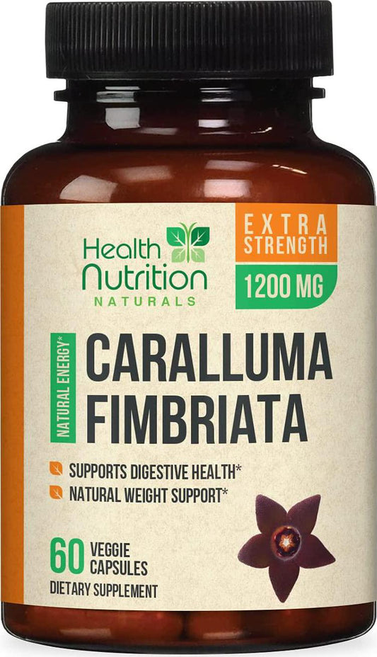 Caralluma Fimbriata Extract 1200 mg - Maximum Strength Natural Endurance Support, Best Vegan Caps for Women and Men - 60 Capsules