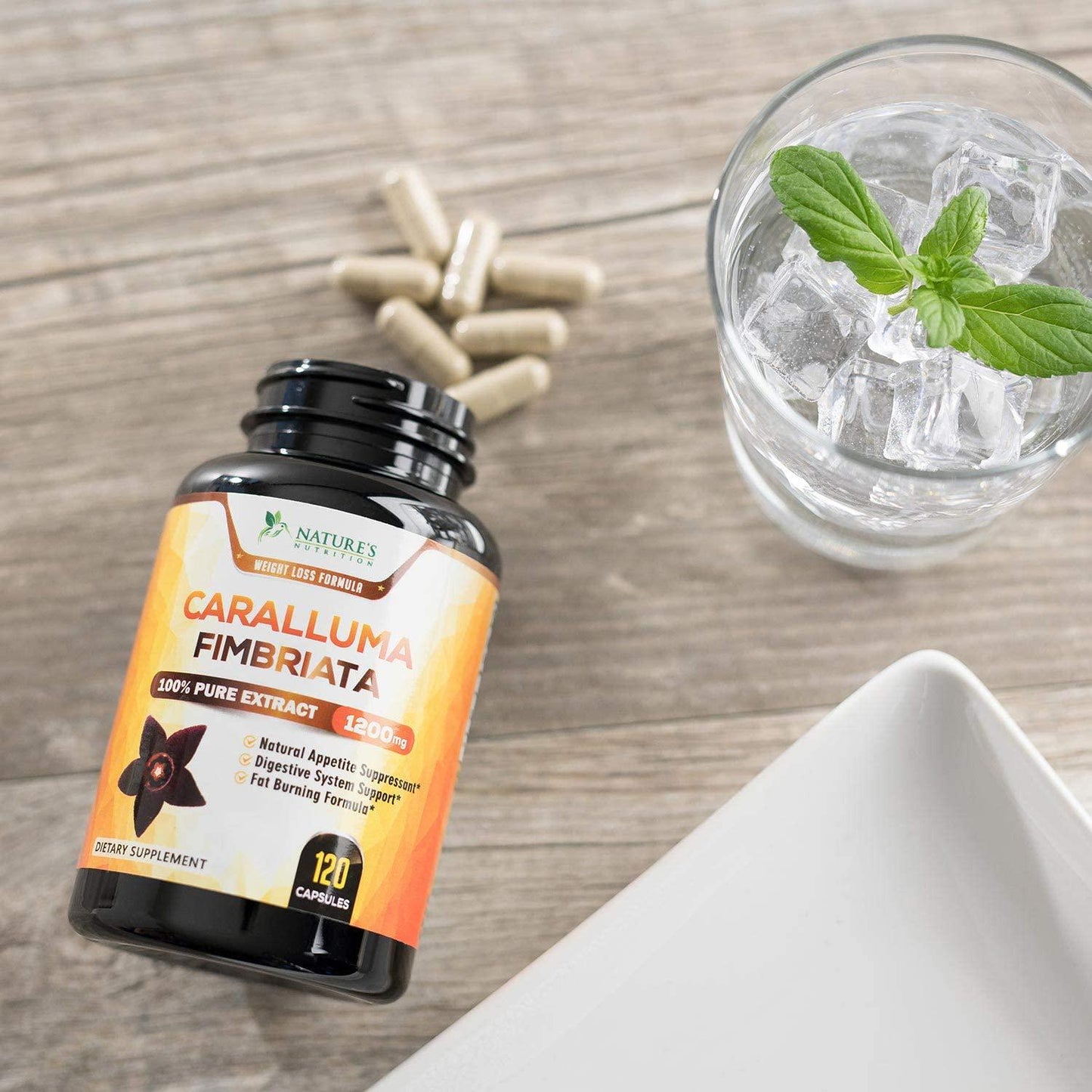 Caralluma Fimbriata Extract Highly Concentrated 1200mg - Natural Endurance Support, Best Vegan Supplement for Men and Women, Non-GMO - 120 Capsules